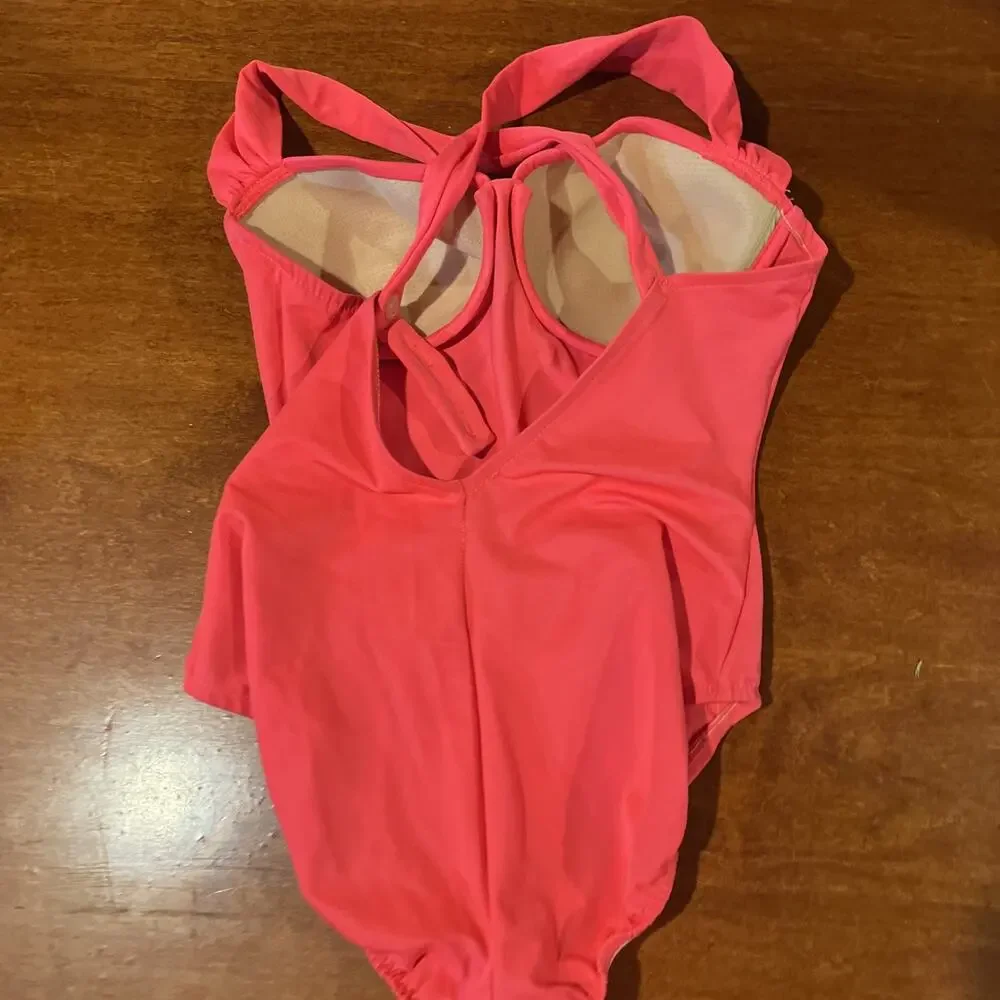 Swim‎ Shaper Union Made Size 8 One Piece Swimsuit Bright Pinky Orange Cupped